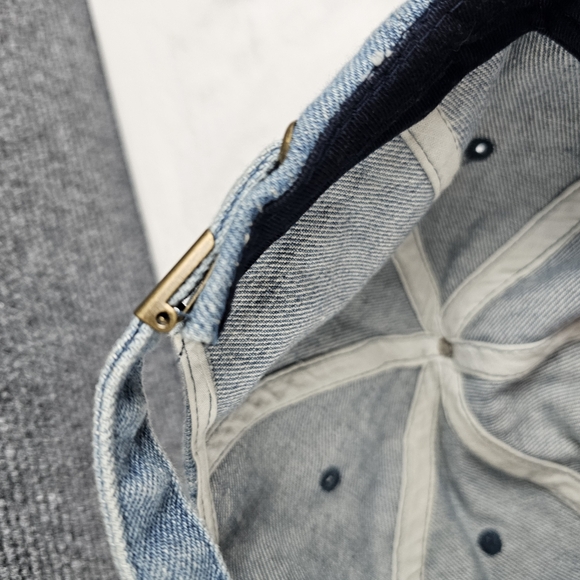 Vintage The World's Greatest Hamburgers FUDDRUCKERS Strapback Denim Hat Cap - Picture 7 of 10